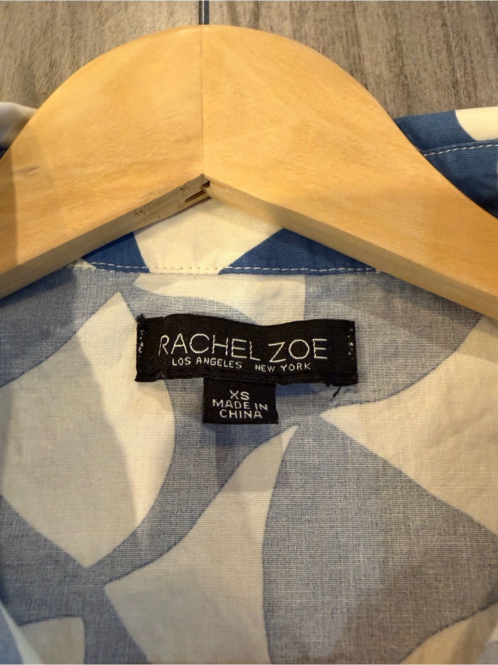 Rachel Zoe Sleeveless Midi Dress, Blue and White/Cream Geometric Print,Size XS - Picture 4 of 9